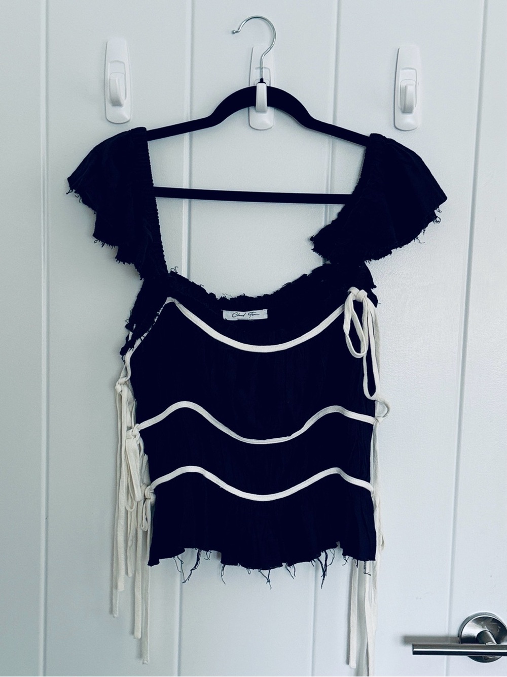 CLOUD TEN RUCHE W 3 SIDED TIES DRESSY TANK TOP